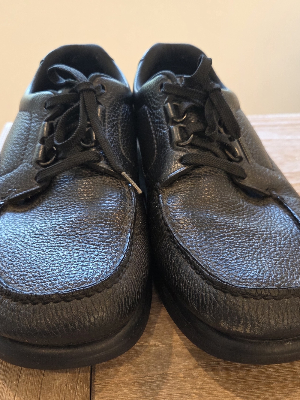 SAS Mens Size US 13.5 Black Pebbled Leather Lace-Up Oxford Style Dress Shoes